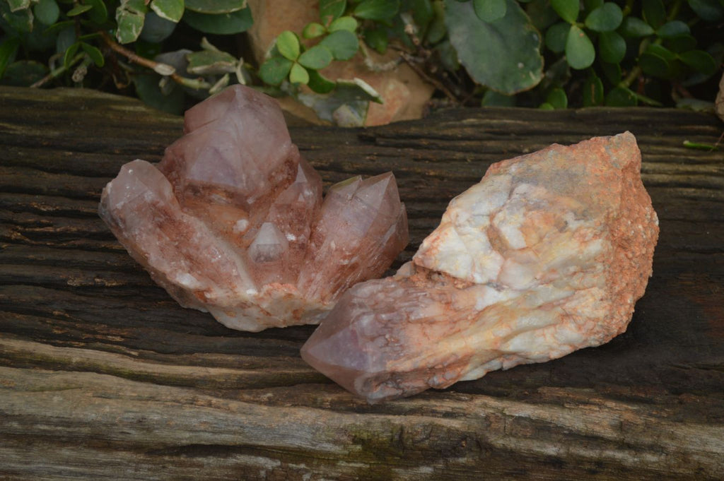 Natural Red Hematoid Quartz Specimens x 2 From Karoi, Zimbabwe - Toprock Gemstones and Minerals 