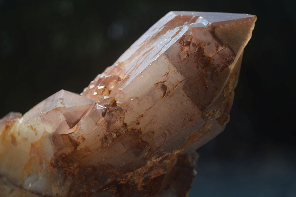 Natural Cascading Red Hematoid Phantom Quartz Crystal Formations  x 3 From Karoi, Zimbabwe - Toprock Gemstones and Minerals 