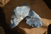 Natural New Sky Blue Calcite Specimens  x 24 From Spitzkop, Namibia - Toprock Gemstones and Minerals 