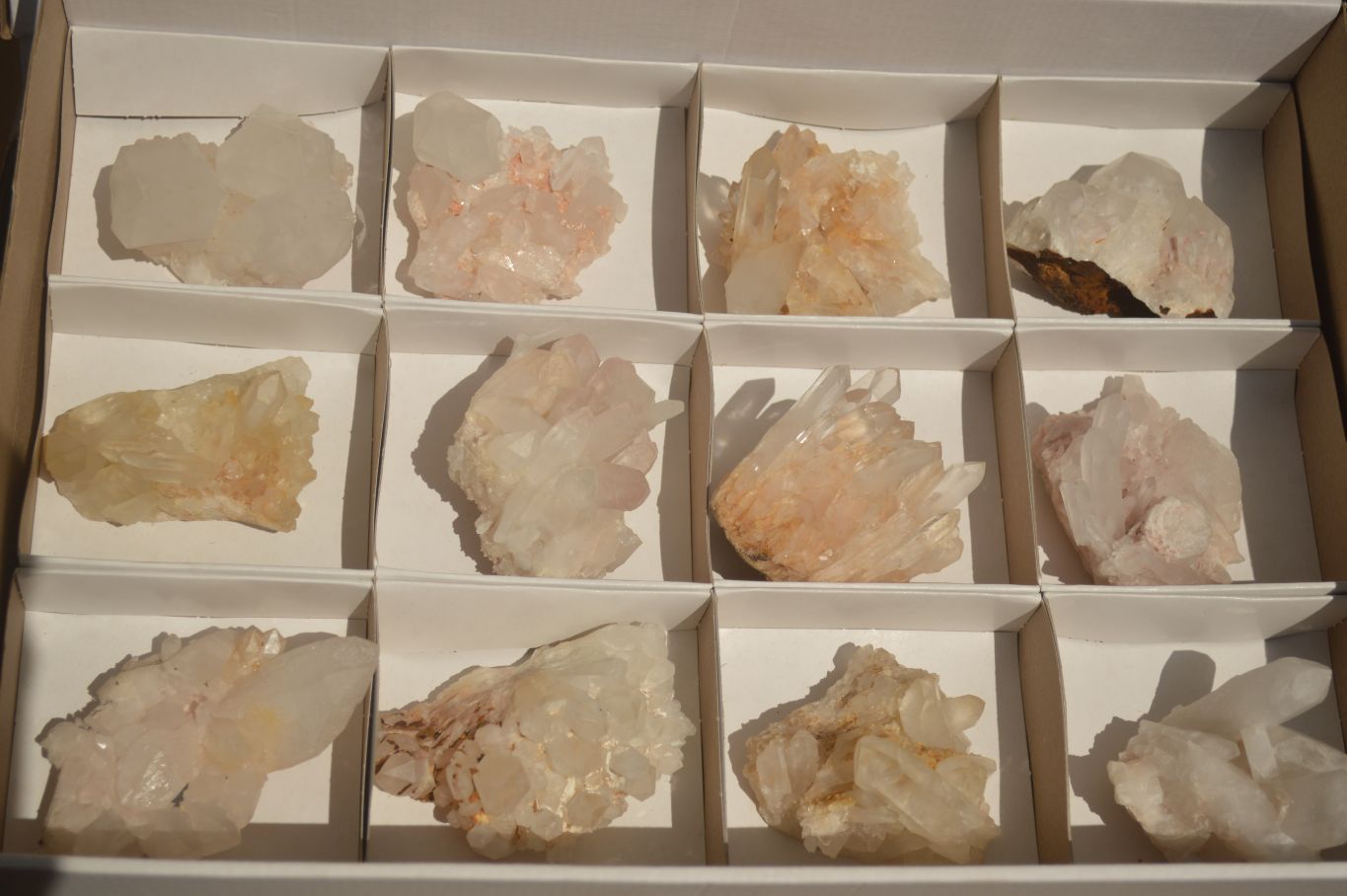Natural Clear Quartz Crystal Clusters  x 12 From Madagascar - Toprock Gemstones and Minerals 