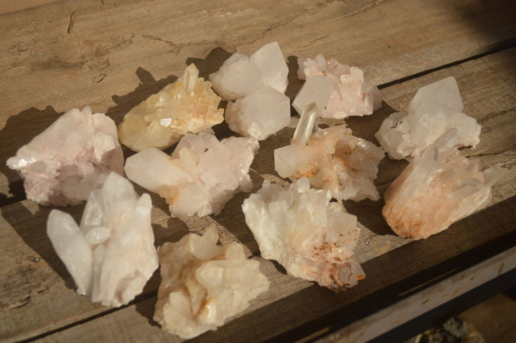 Natural Clear Quartz Crystal Clusters  x 12 From Madagascar - Toprock Gemstones and Minerals 