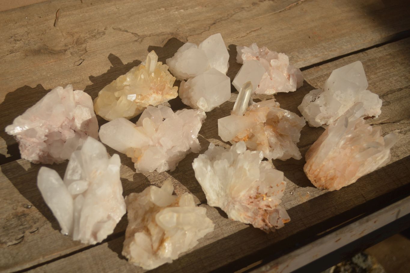 Natural Clear Quartz Crystal Clusters  x 12 From Madagascar - Toprock Gemstones and Minerals 