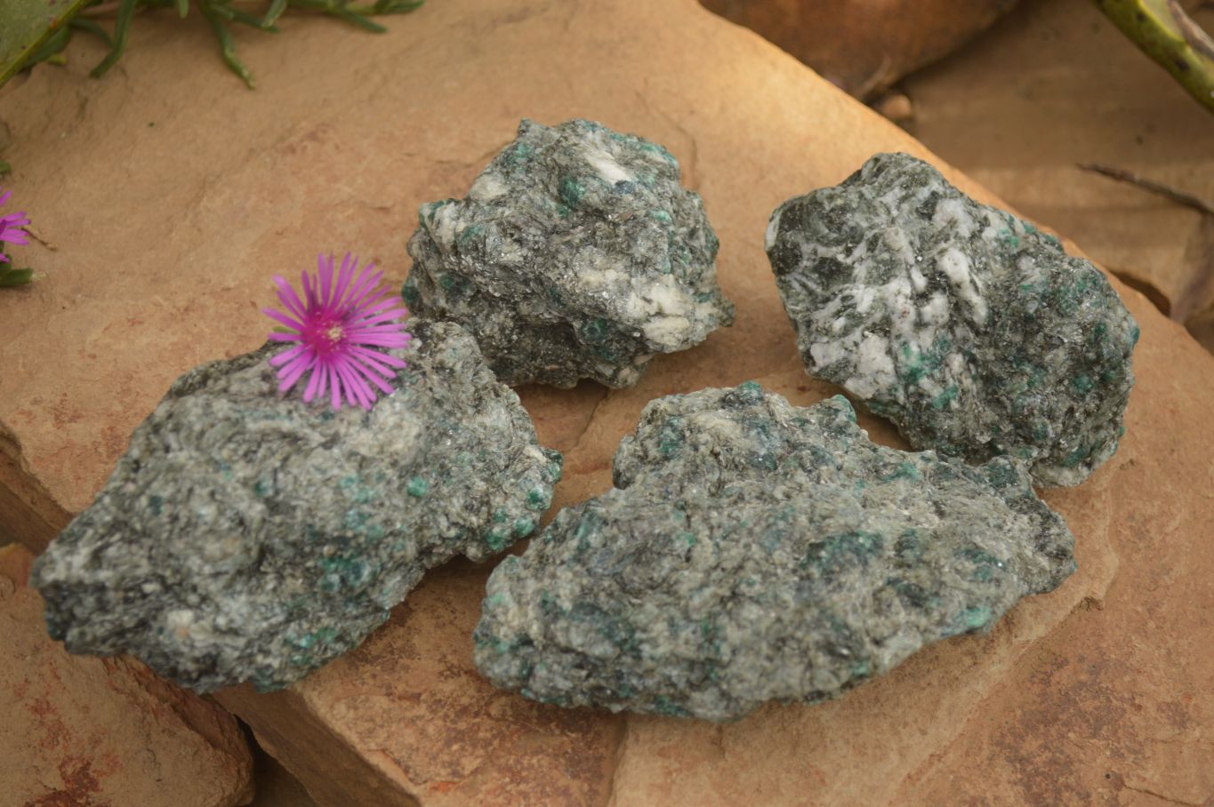 Natural Rare Emerald Mica In Matrix Cobbed Specimens x 12 From Mutoko, Zimbabwe - Toprock Gemstones and Minerals 