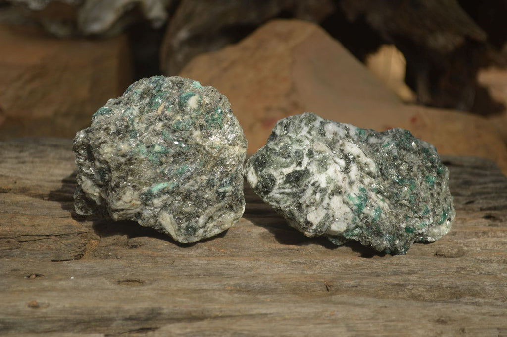 Natural Rare Emerald Mica In Matrix Cobbed Specimens x 12 From Mutoko, Zimbabwe - Toprock Gemstones and Minerals 