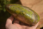 Polished  Green Opal Standing Free Forms  x 2 From Madagascar - Toprock Gemstones and Minerals 