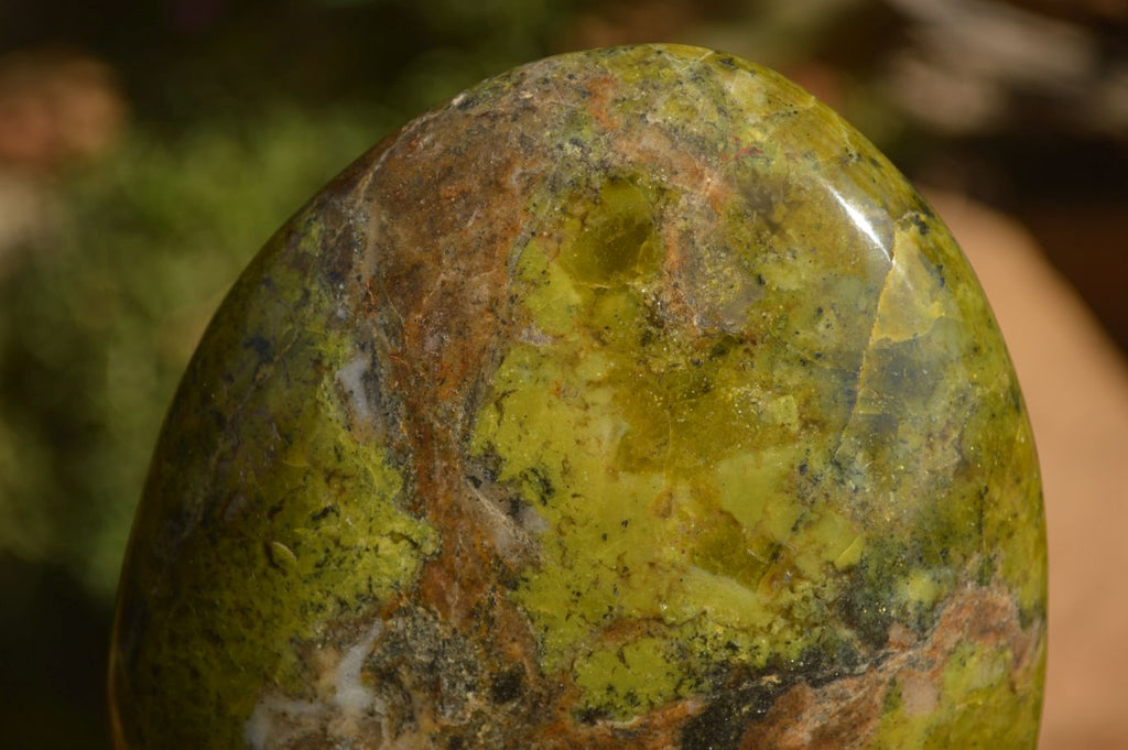 Polished  Green Opal Standing Free Forms  x 2 From Madagascar - Toprock Gemstones and Minerals 