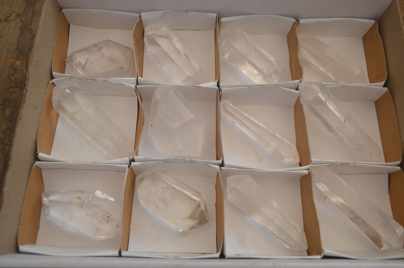 Polished Double Terminated Clear Quartz Points x 12 From Madagascar - Toprock Gemstones and Minerals 