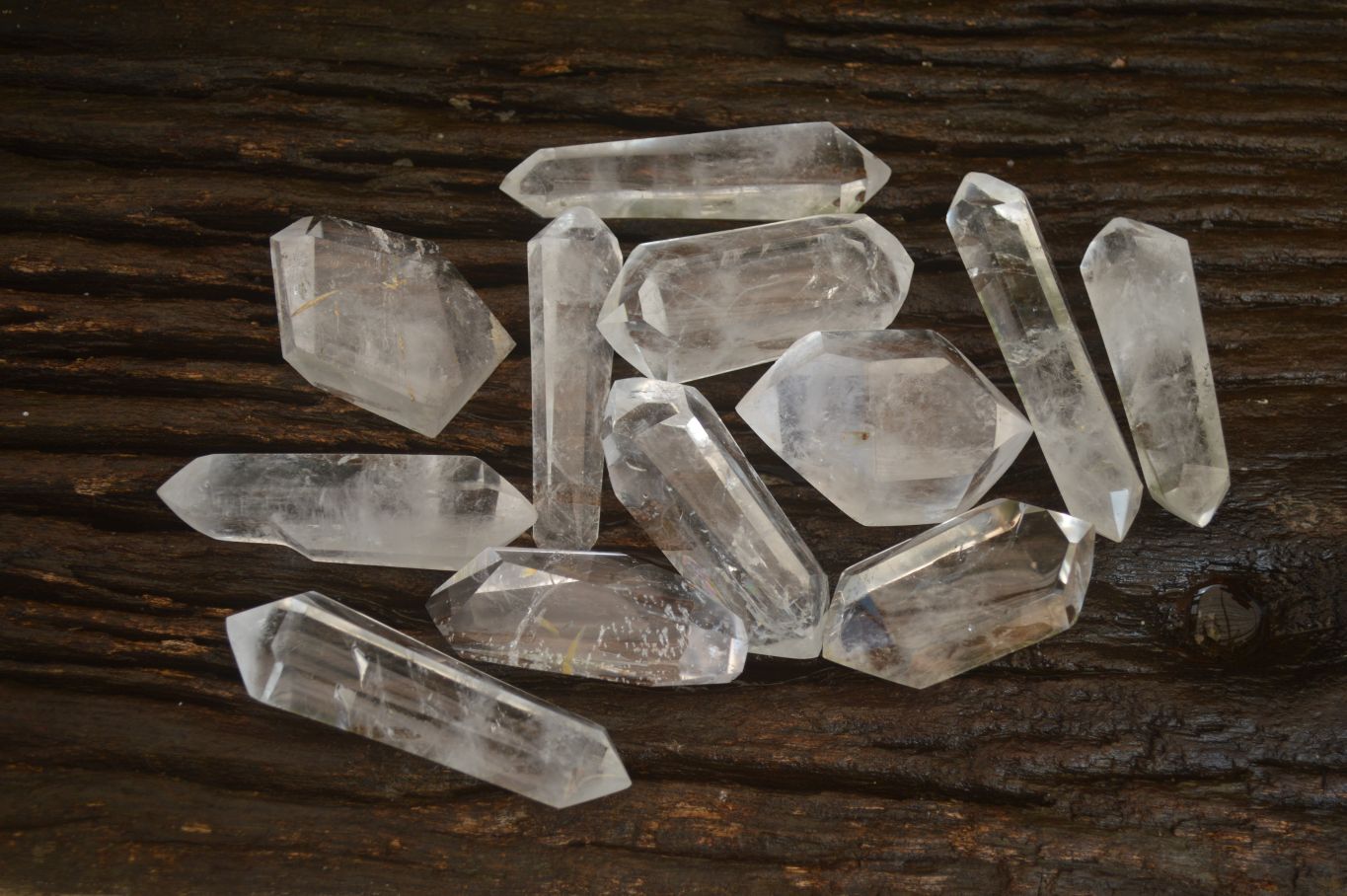 Polished Double Terminated Clear Quartz Points x 12 From Madagascar - Toprock Gemstones and Minerals 