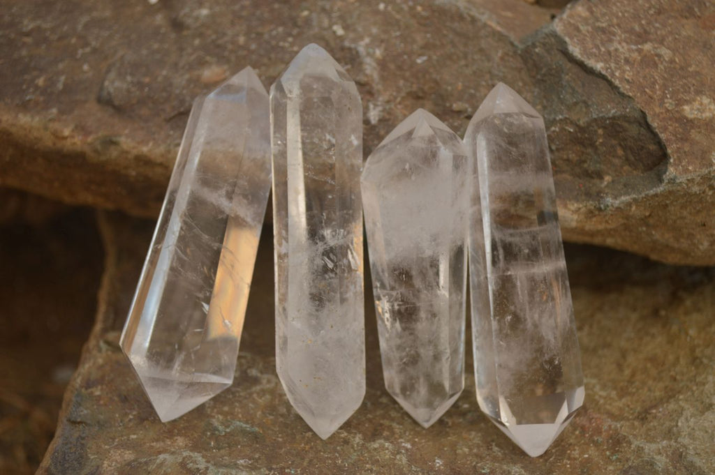 Polished Double Terminated Clear Quartz Points x 12 From Madagascar - Toprock Gemstones and Minerals 