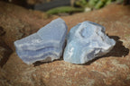 Natural Etched Blue Chalcedony Specimens  x 12 From Nsanje, Malawi - Toprock Gemstones and Minerals 