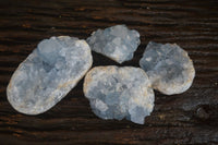 Natural Blue Celestite Crystal Specimens  x 4 From Sakoany, Madagascar - Toprock Gemstones and Minerals 