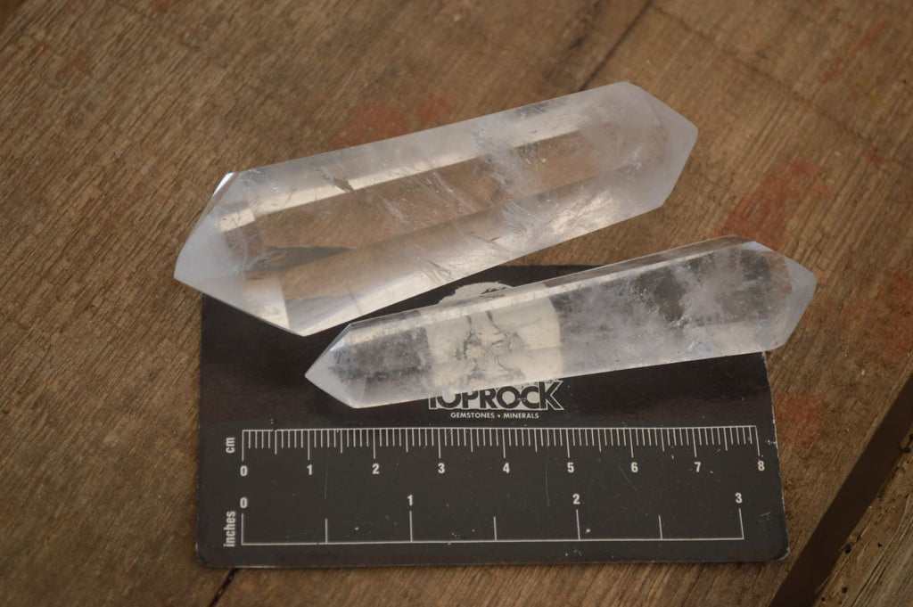 Polished Double Terminated Clear Quartz Points x 12 From Madagascar - Toprock Gemstones and Minerals 