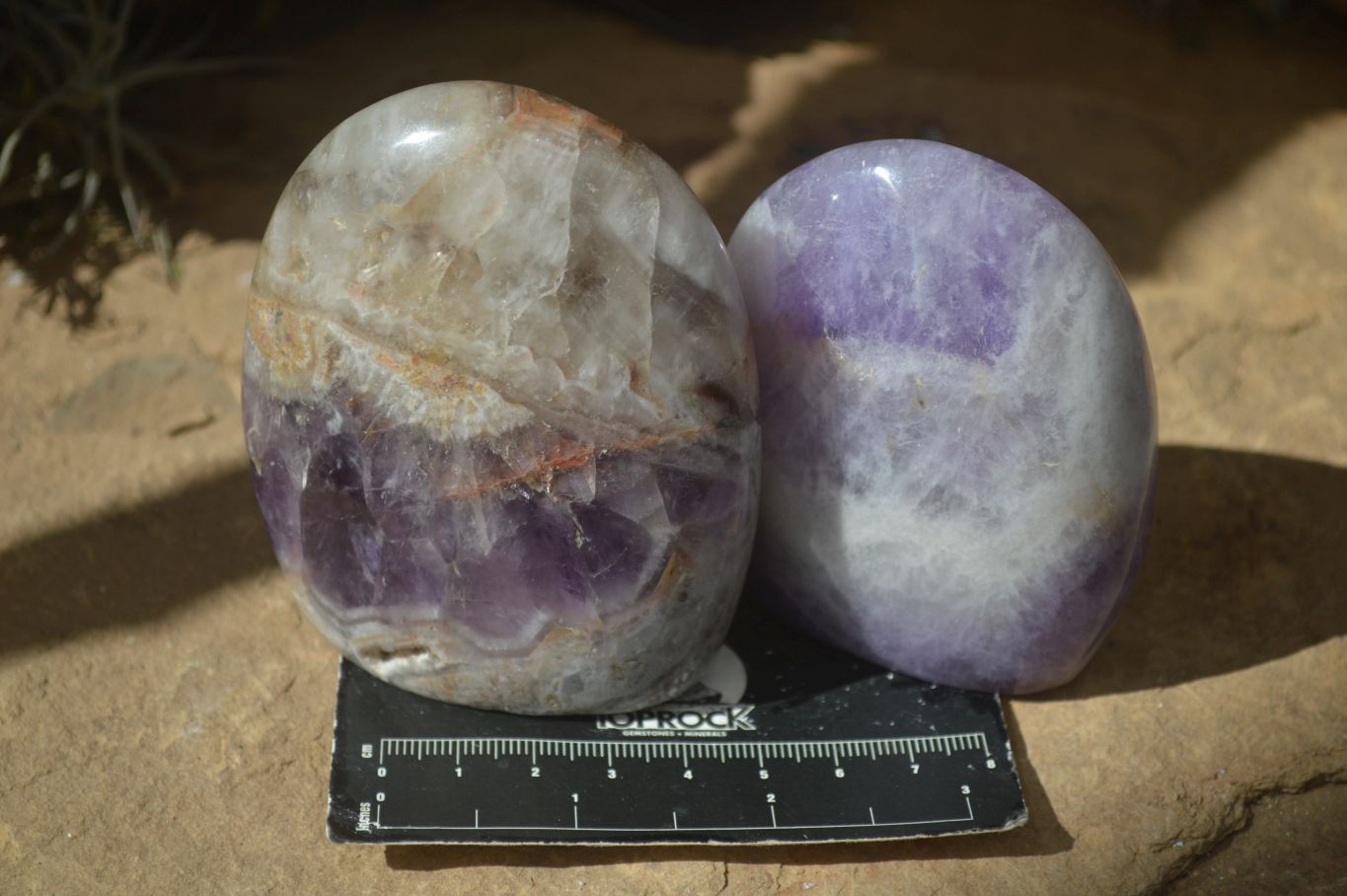 Polished Dream Amethyst Standing Free Forms  x 3 From Madagascar - Toprock Gemstones and Minerals 