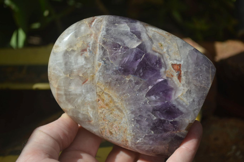 Polished Dream Amethyst Standing Free Forms  x 3 From Madagascar - Toprock Gemstones and Minerals 