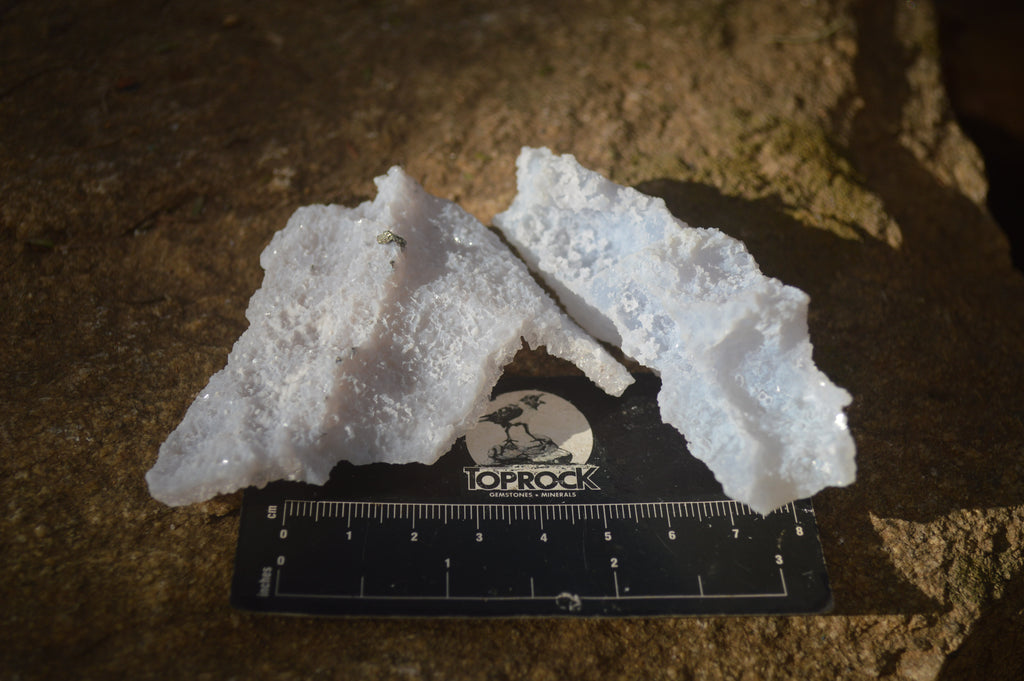 Natural Etched Blue Chalcedony Specimens  x 12 From Nsanje, Malawi - Toprock Gemstones and Minerals 