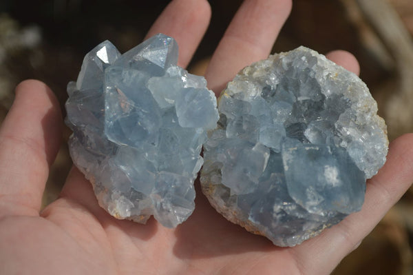 Natural Blue Celestite Crystal Specimens  x 4 From Sakoany, Madagascar