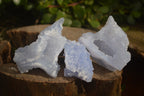 Natural Etched Blue Chalcedony Specimens  x 12 From Nsanje, Malawi - Toprock Gemstones and Minerals 