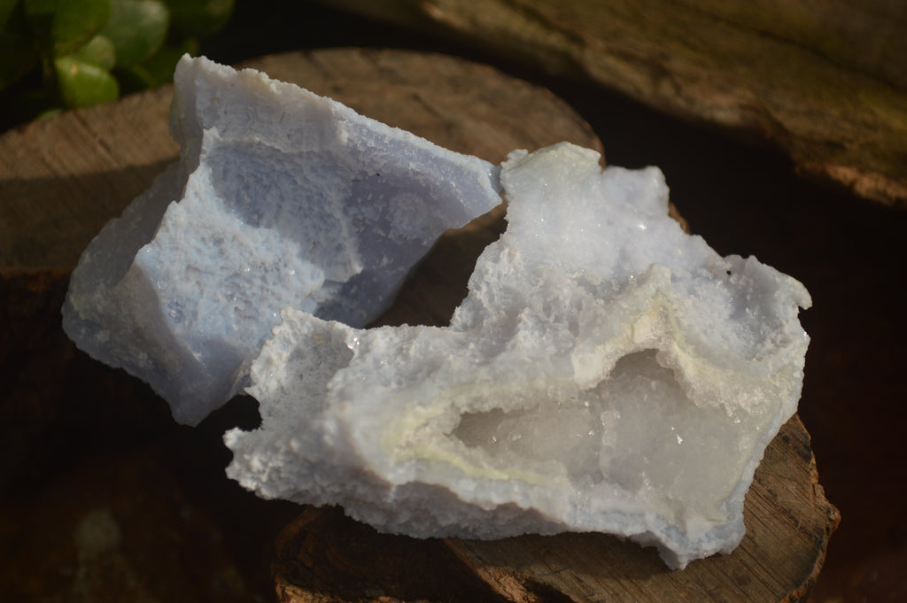 Natural Etched Blue Chalcedony Specimens  x 12 From Nsanje, Malawi - Toprock Gemstones and Minerals 