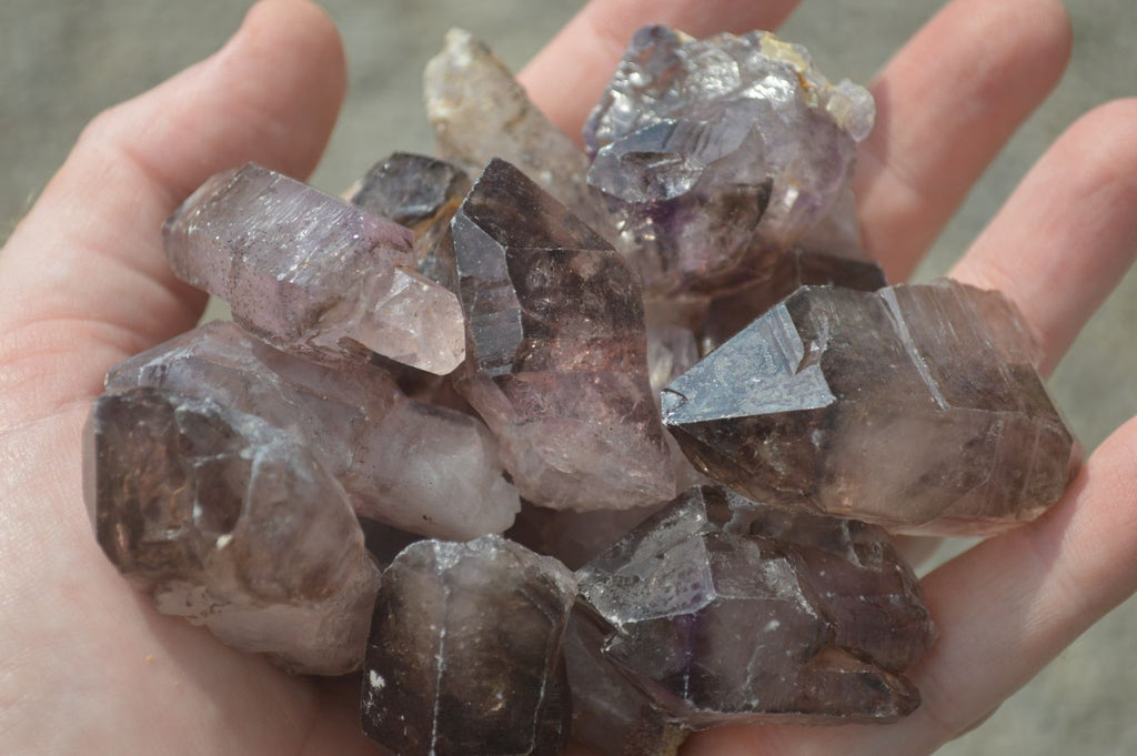 Natural Single Amethyst Window Quartz Crystals  x 21 From Chiredzi, Zimbabwe - Toprock Gemstones and Minerals 
