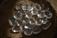 Polished Small Semi Optic Clear Quartz Galet / Palm Stones x 35 From Madagascar - Toprock Gemstones and Minerals 