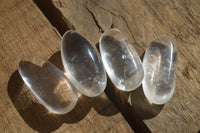 Polished Small Semi Optic Clear Quartz Galet / Palm Stones x 35 From Madagascar - Toprock Gemstones and Minerals 