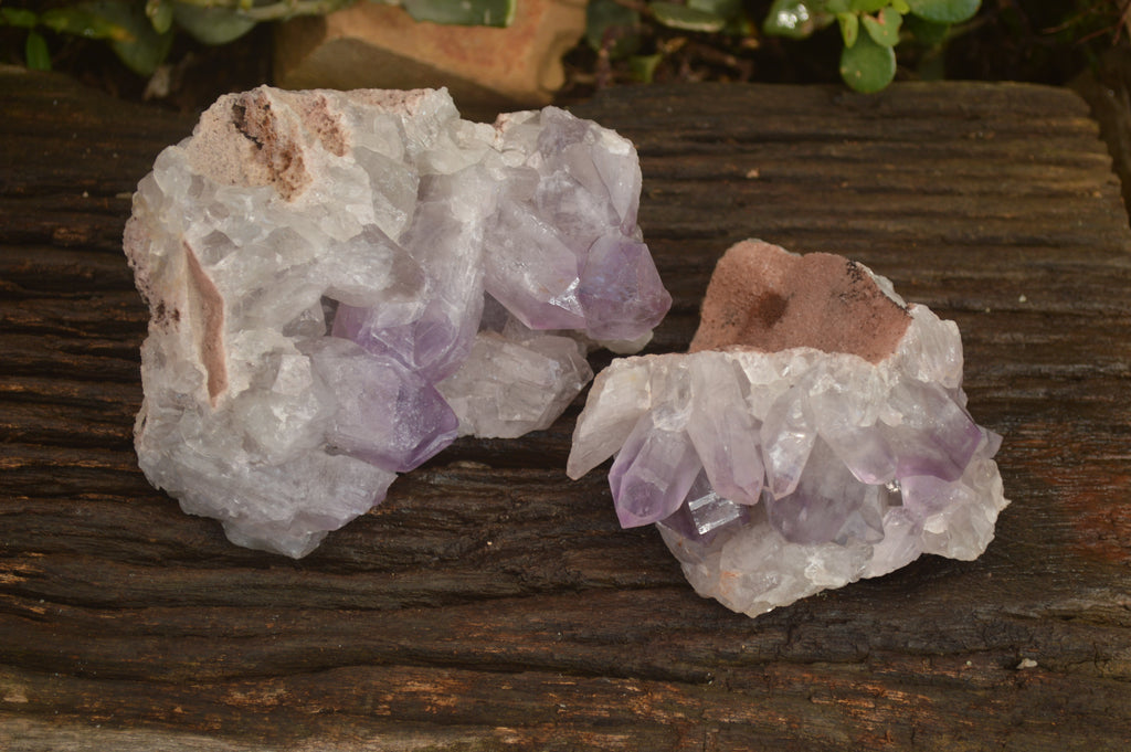 Natural Jacaranda Amethyst Clusters x 2 From Zambia - Toprock Gemstones and Minerals 