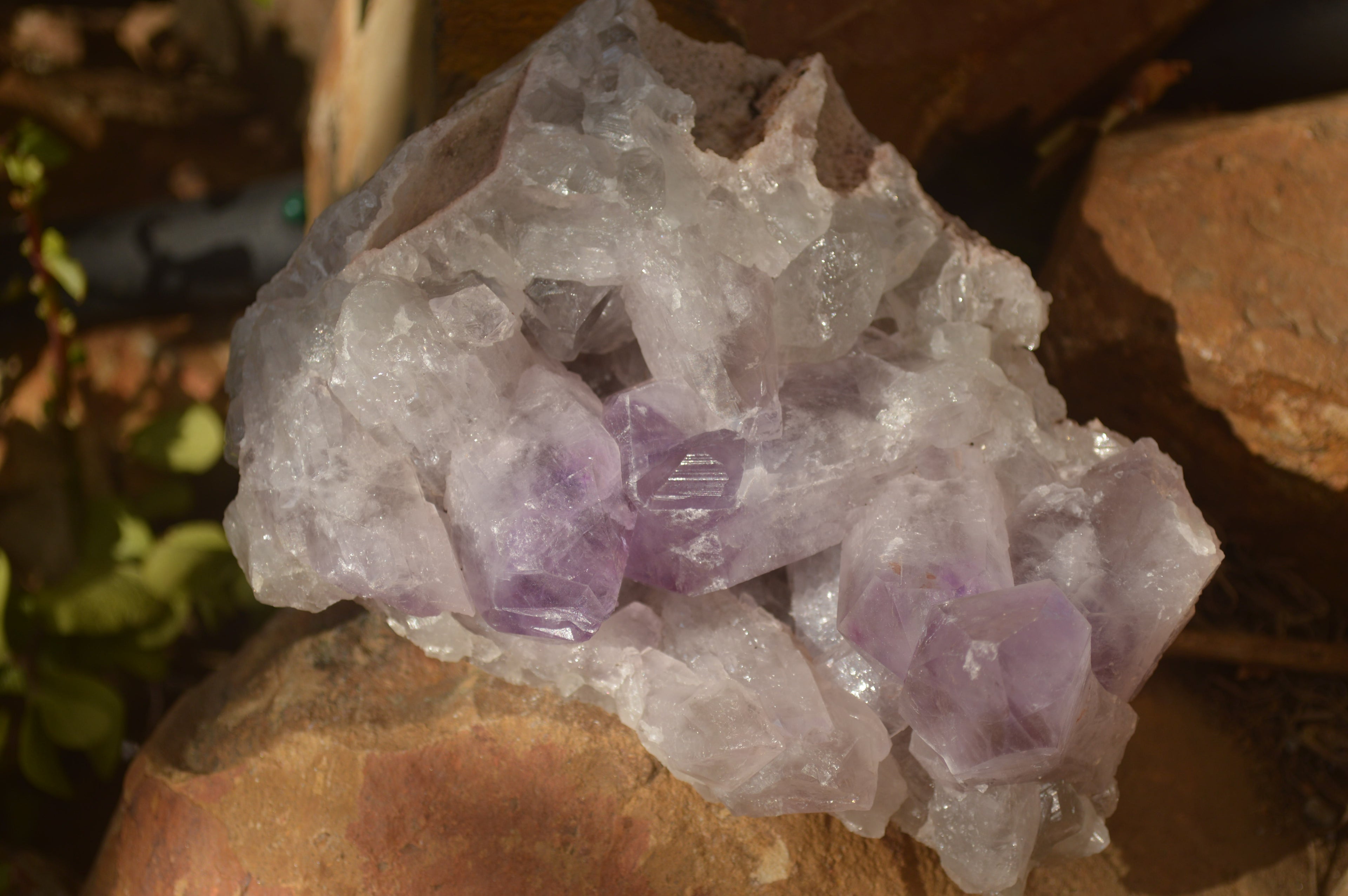 Natural Jacaranda Amethyst Clusters x 2 From Zambia - Toprock Gemstones and Minerals 