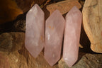 Polished Gemmy Double Terminated Rose Quartz Points x 4 From Ambatondrazaka, Madagascar - Toprock Gemstones and Minerals 