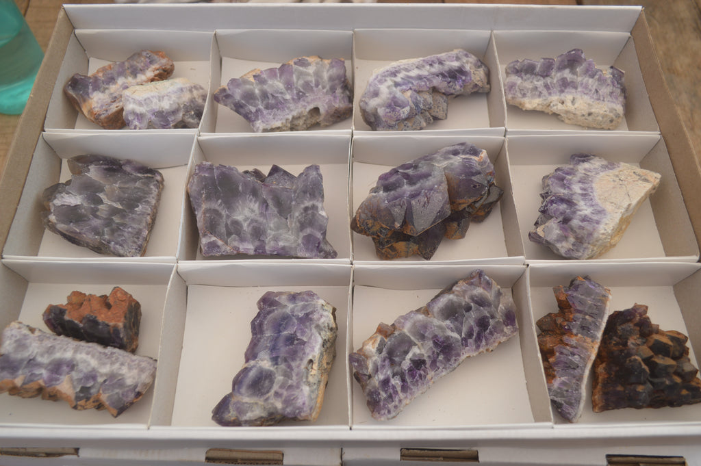 Polished Sliced Amethyst Crystal Plates x 15 From Zambia - Toprock Gemstones and Minerals 