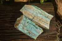 Natural Large Drusy Coated Chrysocolla With Malachite Dolomite Specimens  x 2 From Likasi, Congo - Toprock Gemstones and Minerals 