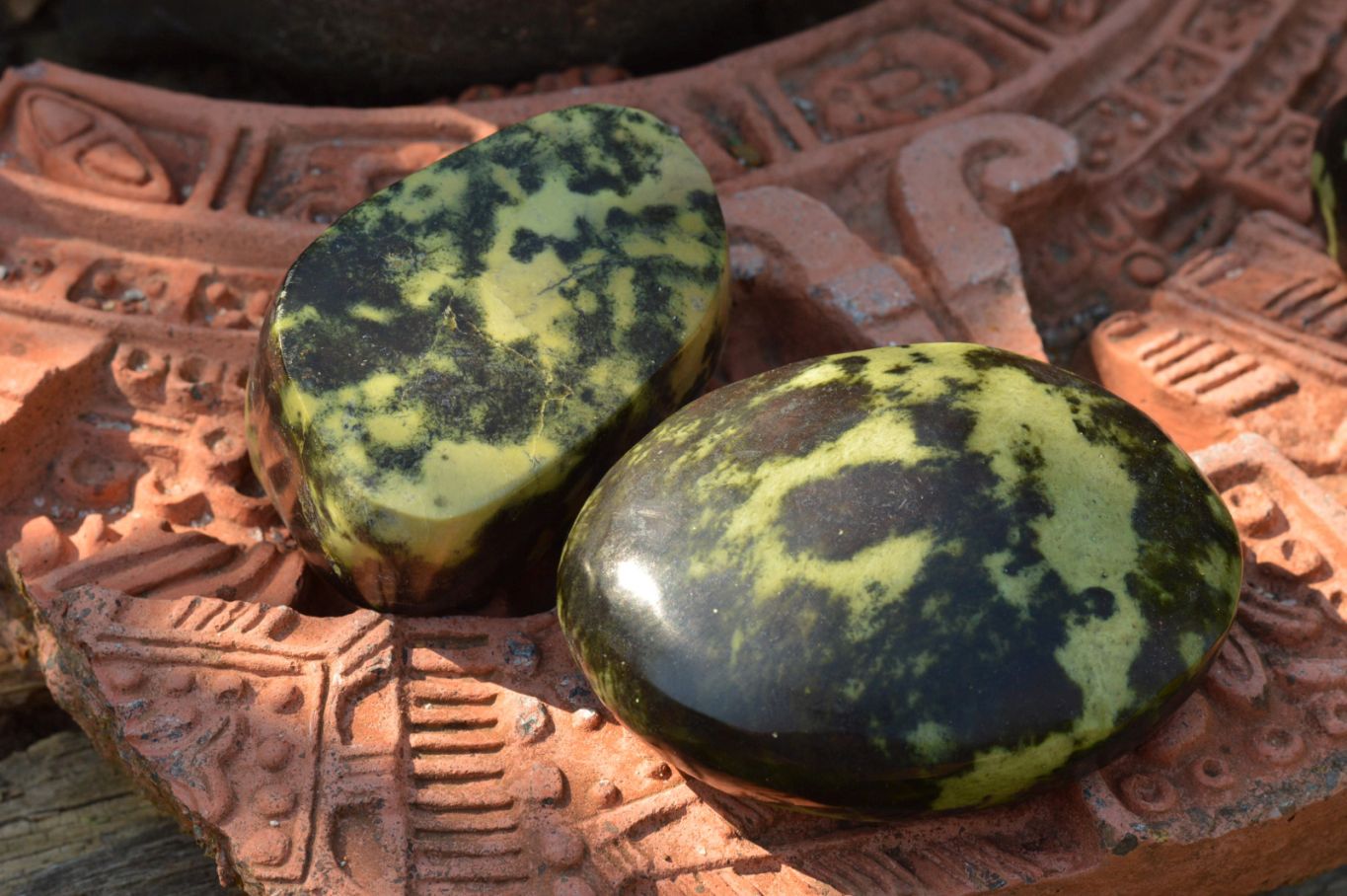 Polished Gorgeous Leopard Stone Free Forms  x 5 From Zimbabwe - TopRock