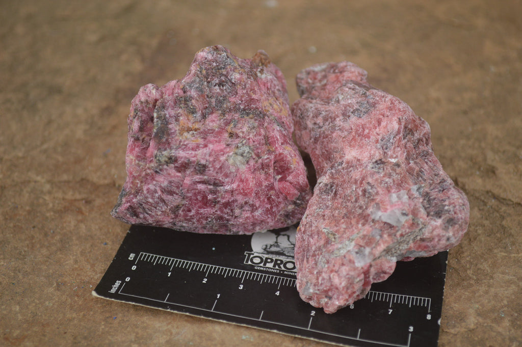 Natural Rough Red Rhodonite Cobbed Specimens  x 12 From Zimbabwe - TopRock