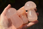 Polished Gemmy Pink Star Rose Quartz Mushrooms  x 6 From Ambatondrazaka, Madagascar - TopRock
