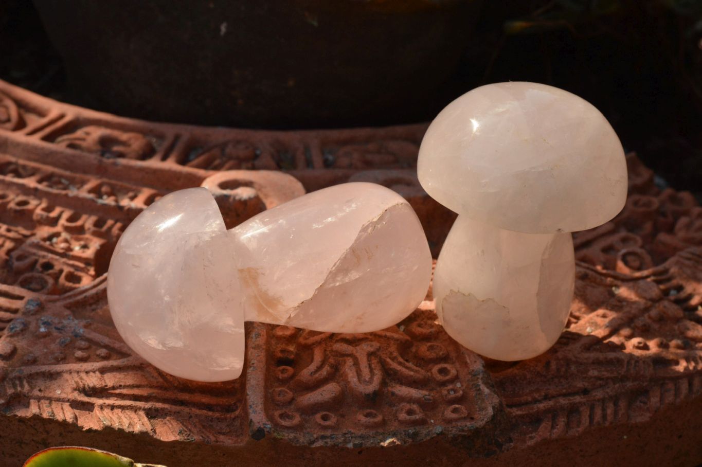 Polished Gemmy Pink Star Rose Quartz Mushrooms  x 6 From Ambatondrazaka, Madagascar - TopRock