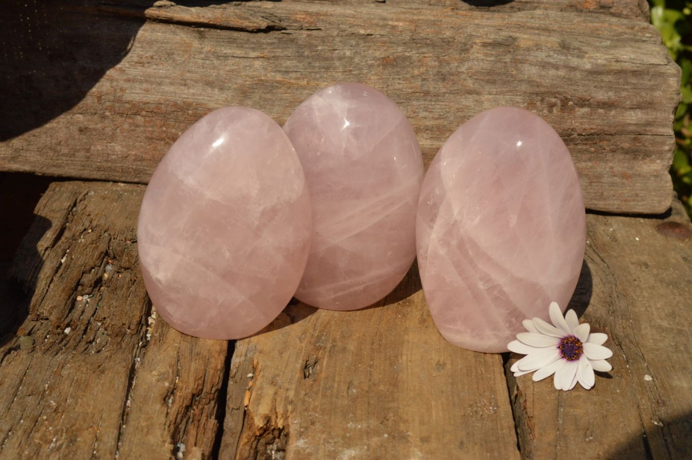 Polished Pink Rose Quartz Standing Free Forms  x 3 From Ambatondrazaka, Madagascar - TopRock