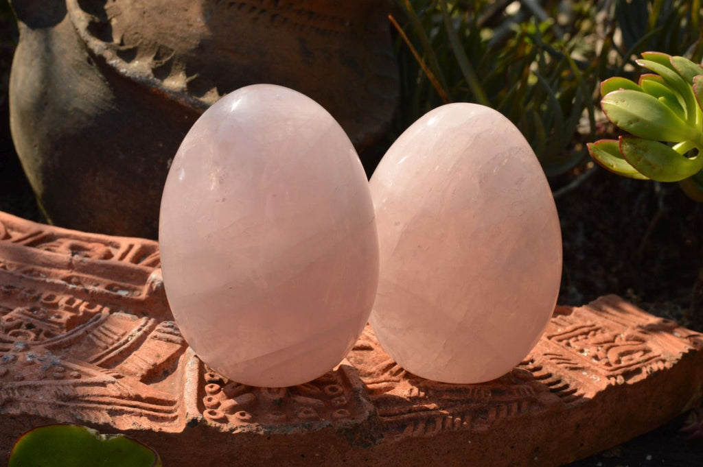Polished Pink Rose Quartz Standing Free Forms  x 3 From Ambatondrazaka, Madagascar - TopRock