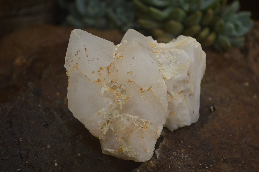 Natural Cascading Etched Window Quartz Clusters  x 6 From Madagascar - TopRock