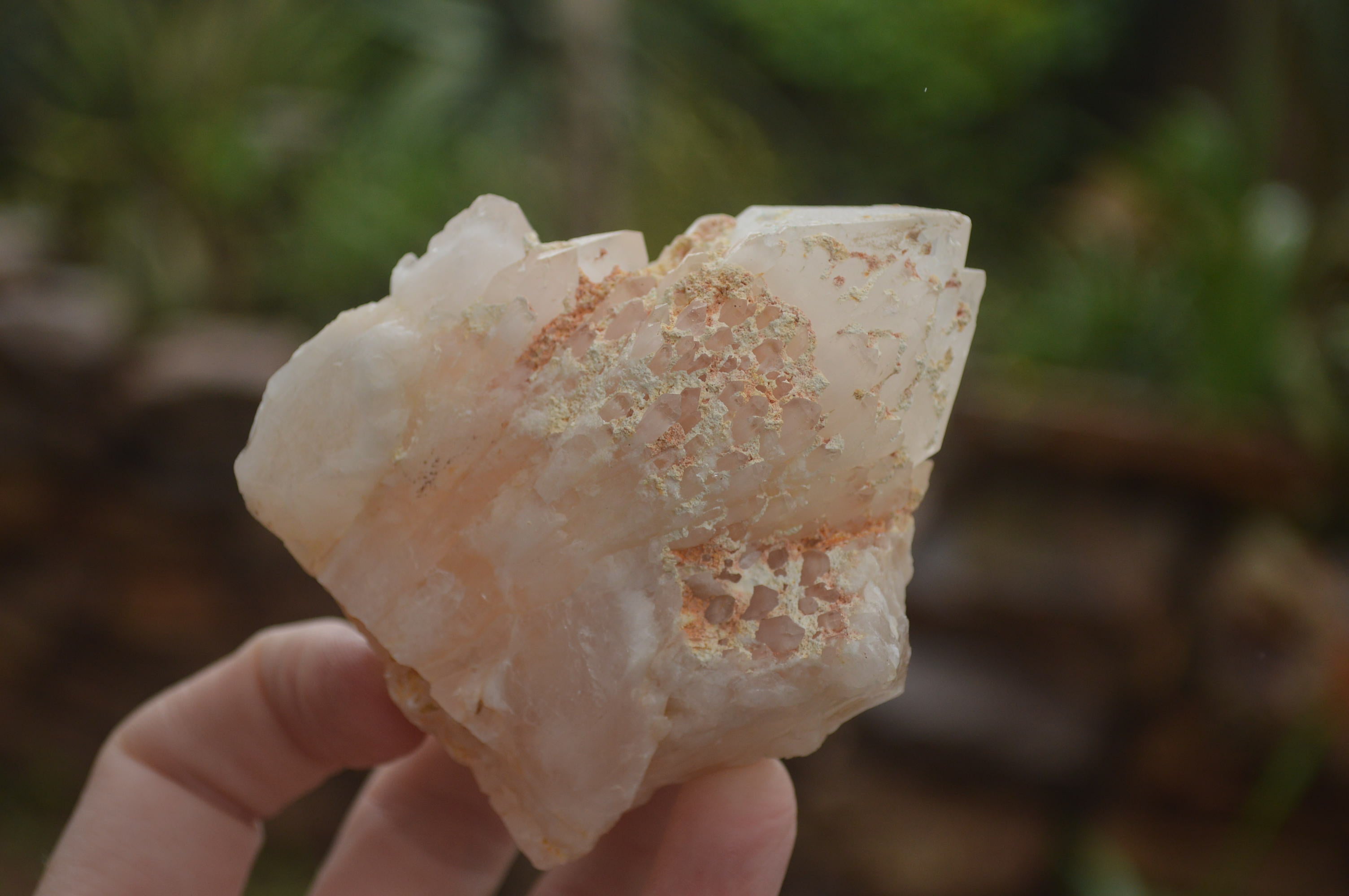 Natural Cascading Etched Window Quartz Clusters  x 6 From Madagascar - TopRock
