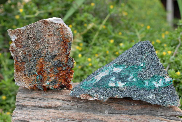 Natural Rare Libethenites Drusy Coated Dark Green Orthorhombic Crystals  x 2 From Kambove, Congo - TopRock