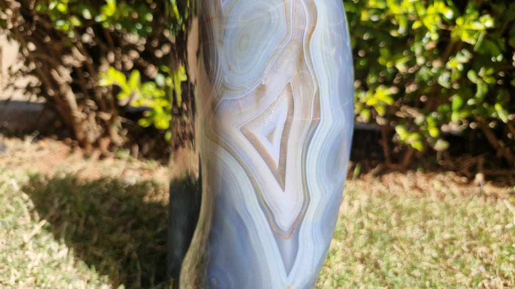 (+12 WEEKS!) Polished XL Smokey Agate Standing Display Piece x 1 From Maintirano, Madagascar