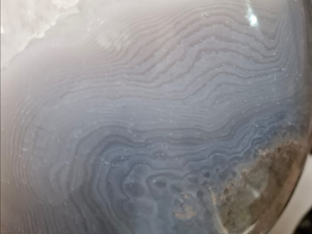(+12 WEEKS!) Polished XXL Blue Agate Gemstone Egg x 1 From Maintirano, Madagascar