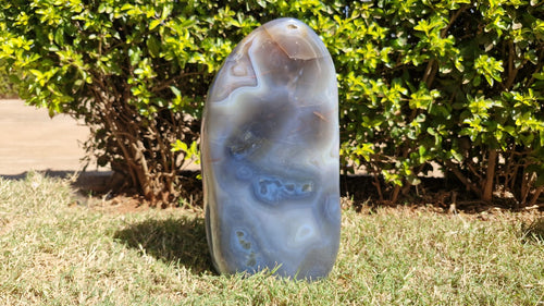 (+12 WEEKS!) Polished XL Smokey Agate Standing Display Piece x 1 From Maintirano, Madagascar