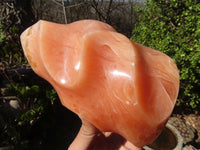 Polished Orange Twist Calcite Flame Sculpture  x 1 From Madagascar - Toprock Gemstones and Minerals 