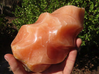 Polished Orange Twist Calcite Flame Sculpture  x 1 From Madagascar - Toprock Gemstones and Minerals 