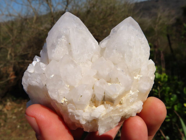 Natural Castle Quartz Clusters With White Phantoms & Cathedral Window Termination x 6 From Ivato, Madagascar - TopRock