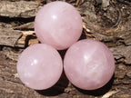 Polished Gemmy Pink Rose Quartz Spheres With Asterisms In Some  x 6 From Ambatondrazaka, Madagascar - TopRock