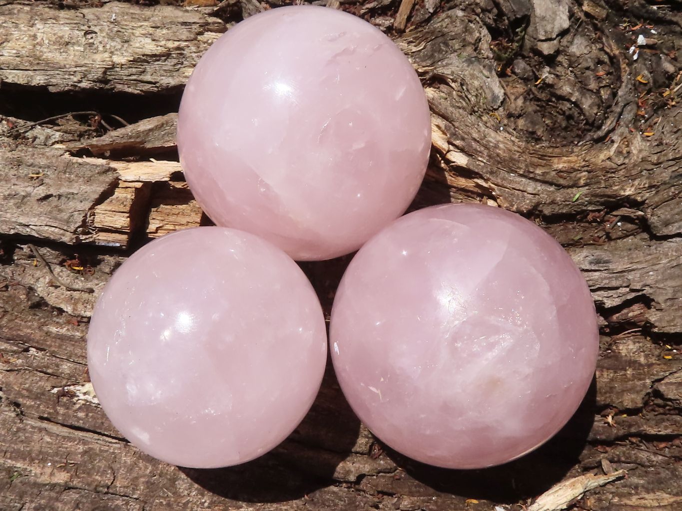 Polished Gemmy Pink Rose Quartz Spheres With Asterisms In Some  x 6 From Ambatondrazaka, Madagascar - TopRock