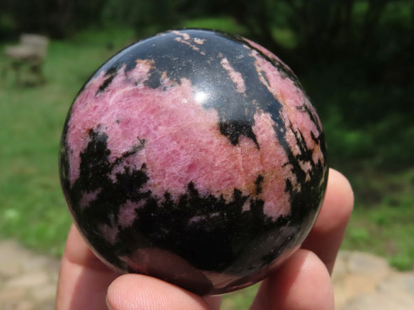 Polished Red Rhodonite Spheres with Chromite x 4 From Ambindavato, Madagascar - TopRock