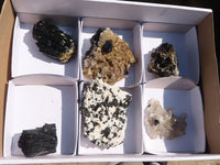 Natural Schorl Black Tourmaline Specimens x 6 From Erongo, Namibia