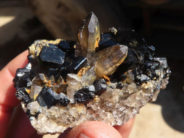 Natural Schorl Black Tourmaline Specimens x 6 From Erongo, Namibia
